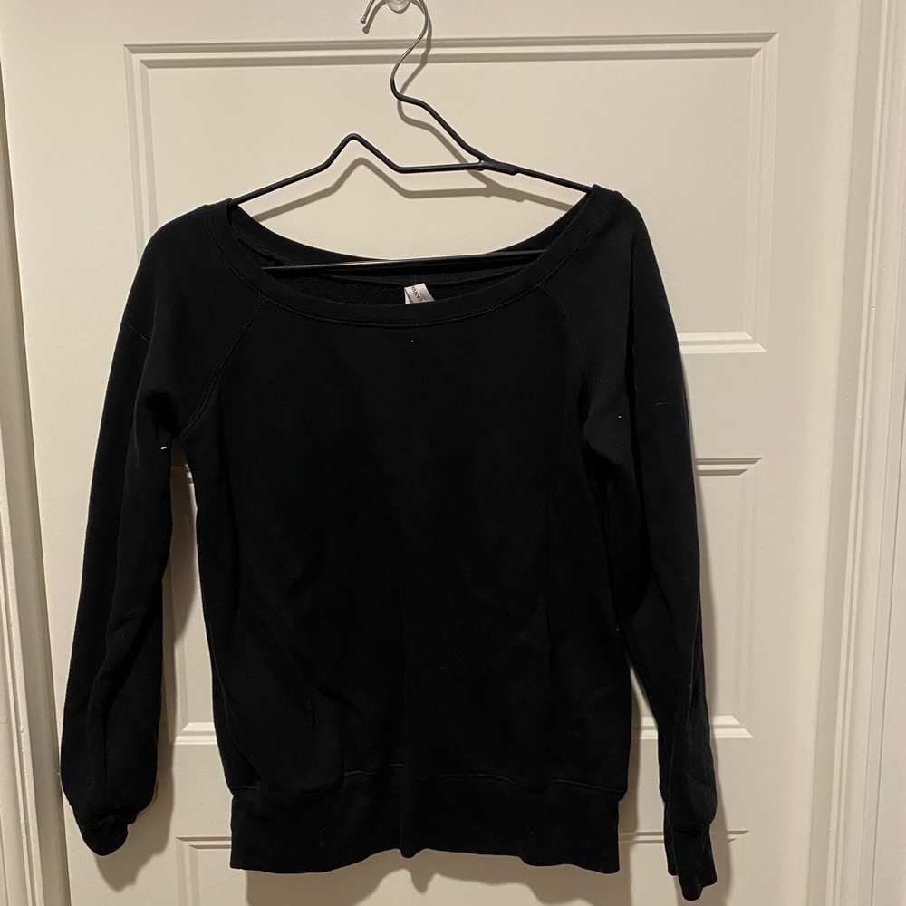 Bella + Canvas off the shoulder crewneck, Size: M, brand new, Color: black